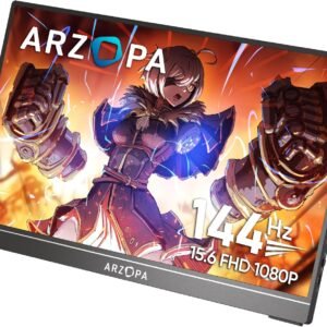 [ES Versand] ARZOPA 16,1 Zoll tragbarer Gaming-Monitor mit 144 Hz, 106 % sRGB 1080P FHD Kickstand Laptop-Monitor mit HDR, Ultra-dünn, Augenschonend, externe Zweitbildschirm für Laptop, PC,Z1FC